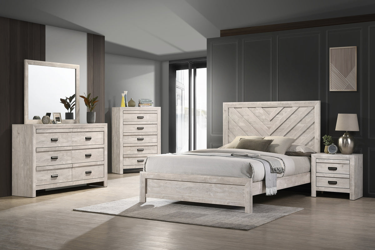 Valor Beige Finish Panel  Bedroom Set B9330