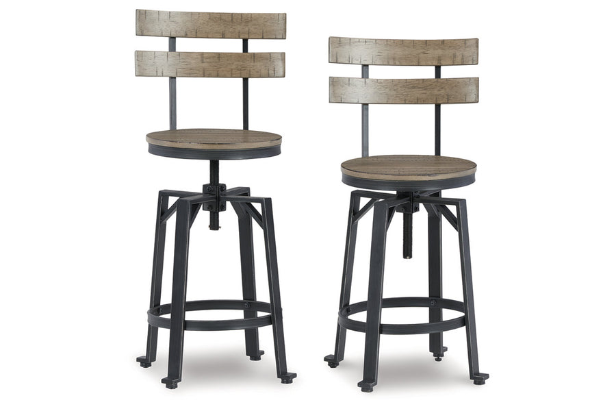 Lesterton Light Brown/Black Counter Height Barstool, Set of 2 D334