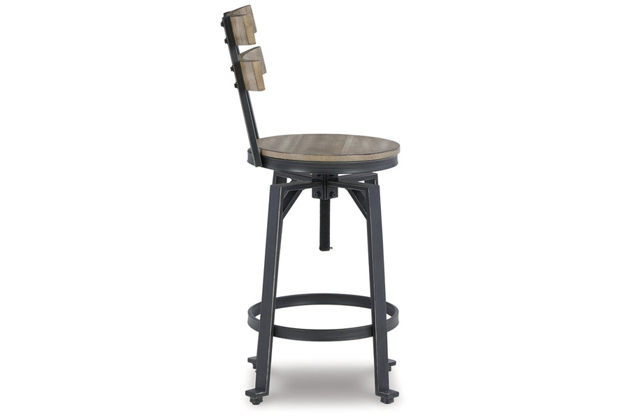 Lesterton Light Brown/Black Counter Height Barstool, Set of 2 D334