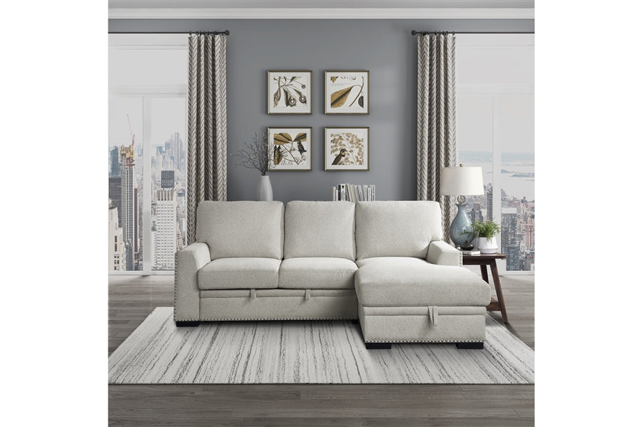 Morelia 2pc Sectional in Beige Fabric  9468