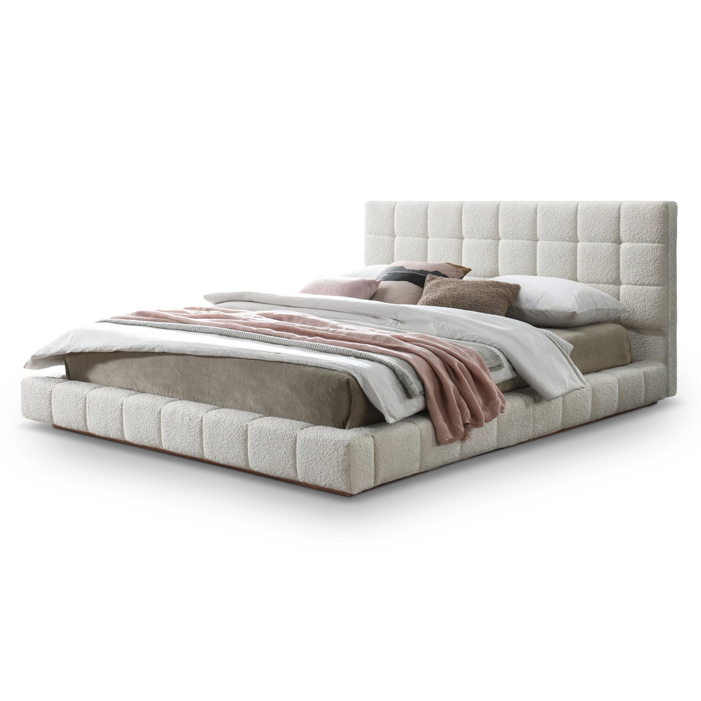 Hudson Ivory Boucle King Bed