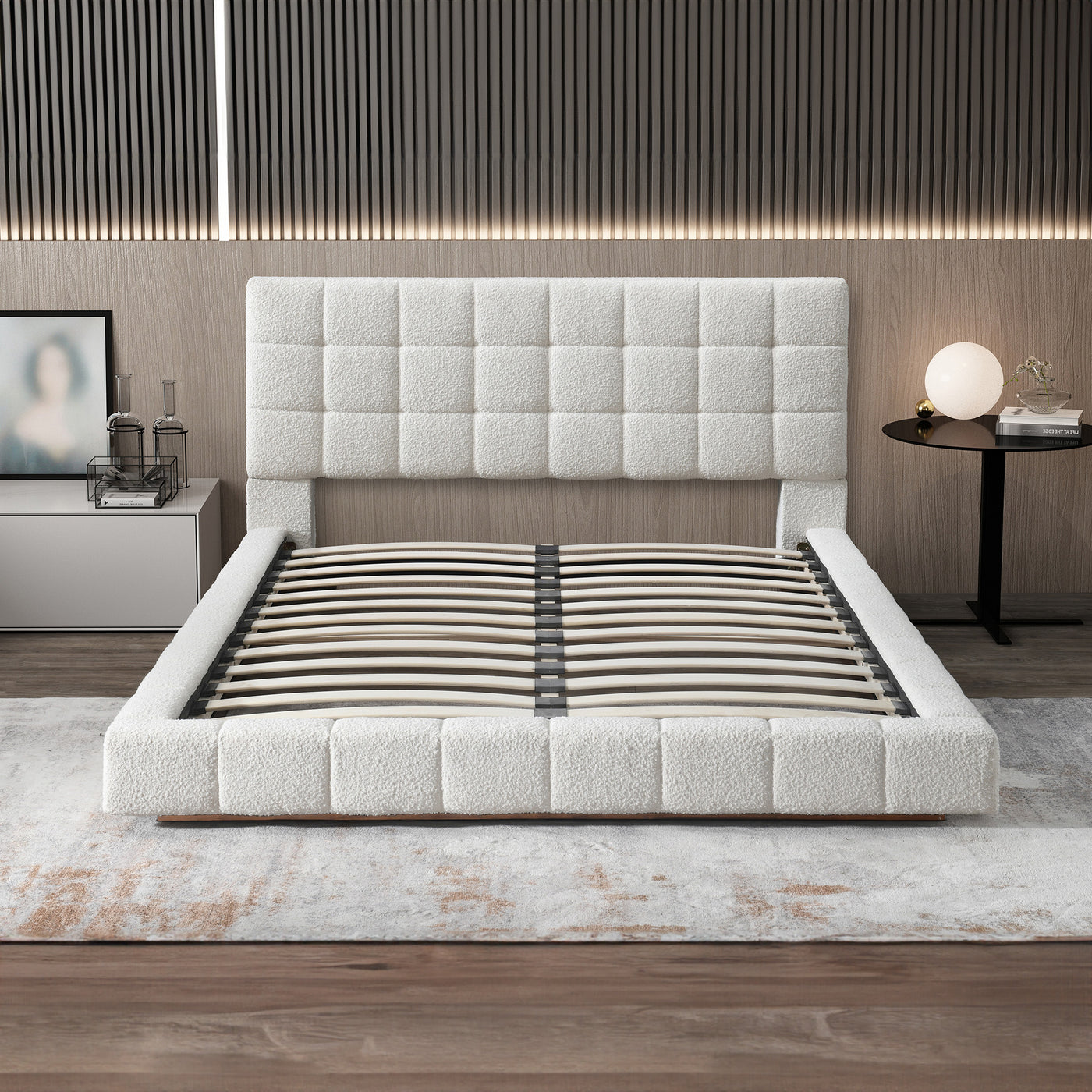 Hudson Ivory Boucle King Bed