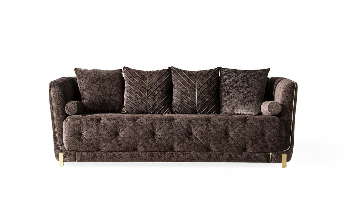 Elit Brown Sofa and Loveseat