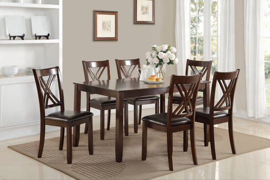 Eloise Brown 7pc Rectangular Dining Set | 2430