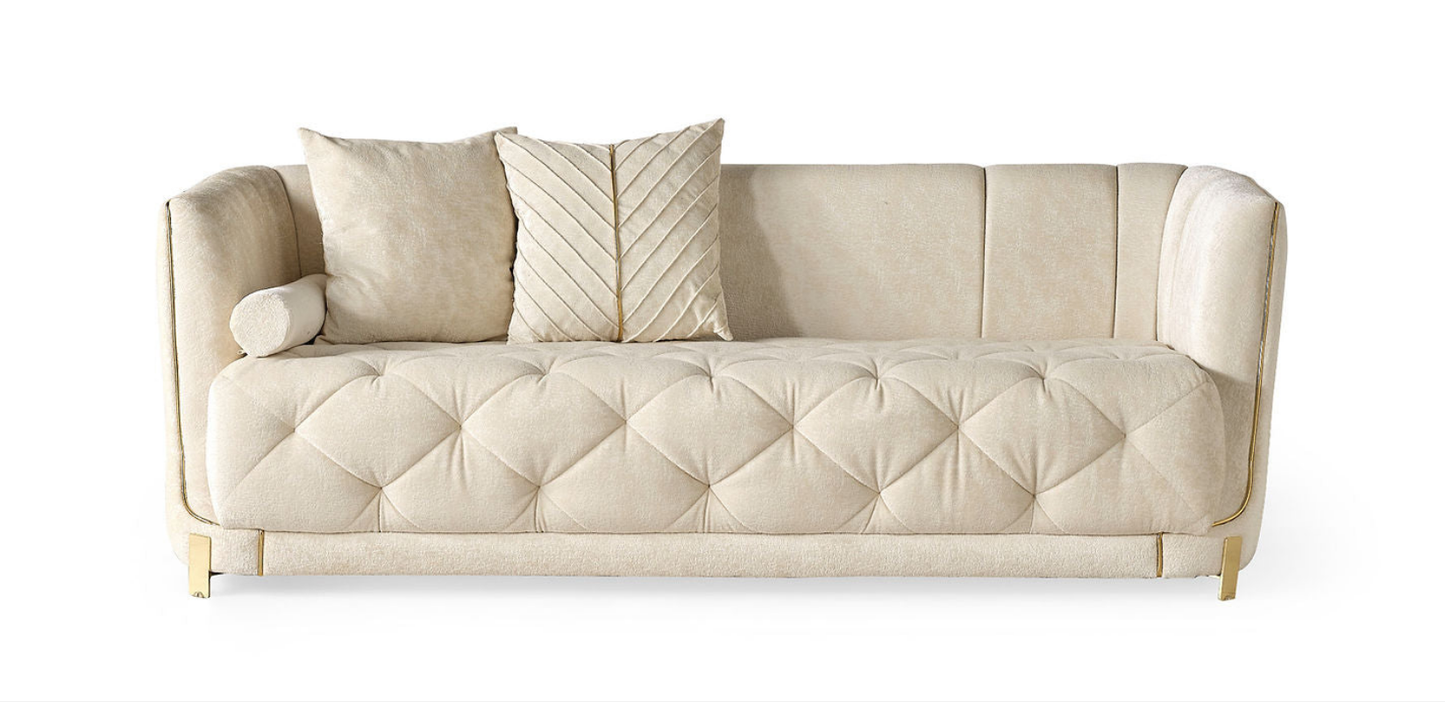 Elit Off White Sofa and Loveseat