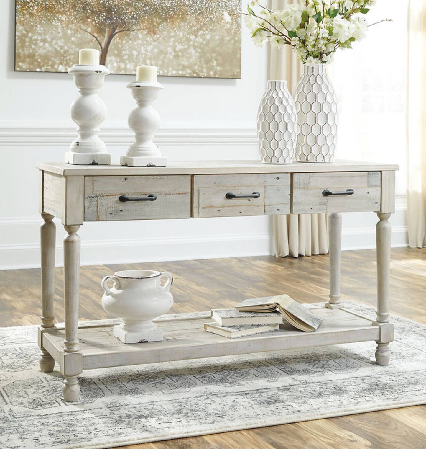 Shawnalore Whitewash Sofa/Console Table T782