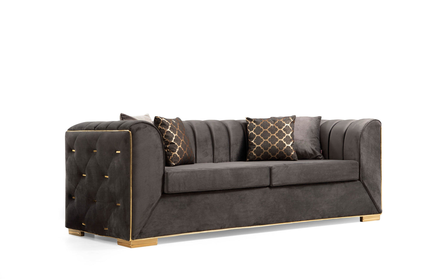 Armony Gray Velvet Sofa & Loveseat