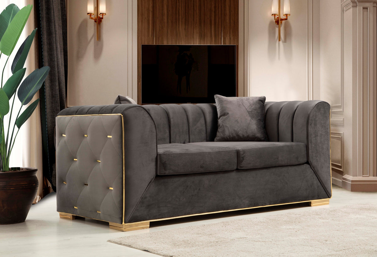 Armony Gray Velvet Sofa & Loveseat