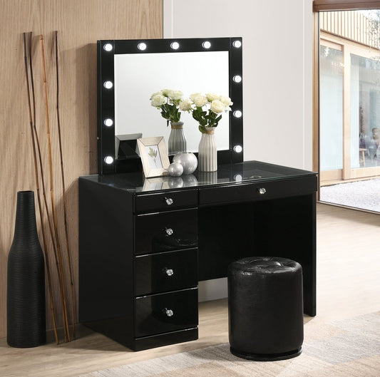 Morgan Black Makeup Vanity Set with Lighted Mirror

B4851