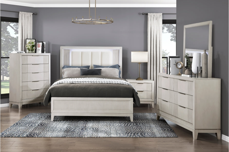 Florence White LED Panel Bedroom Set 1326