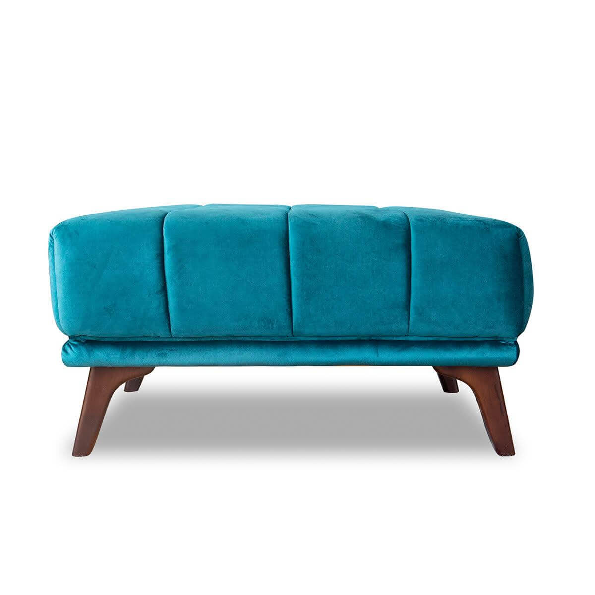 Addison Square Upholstered Ottoman Teal Velvet