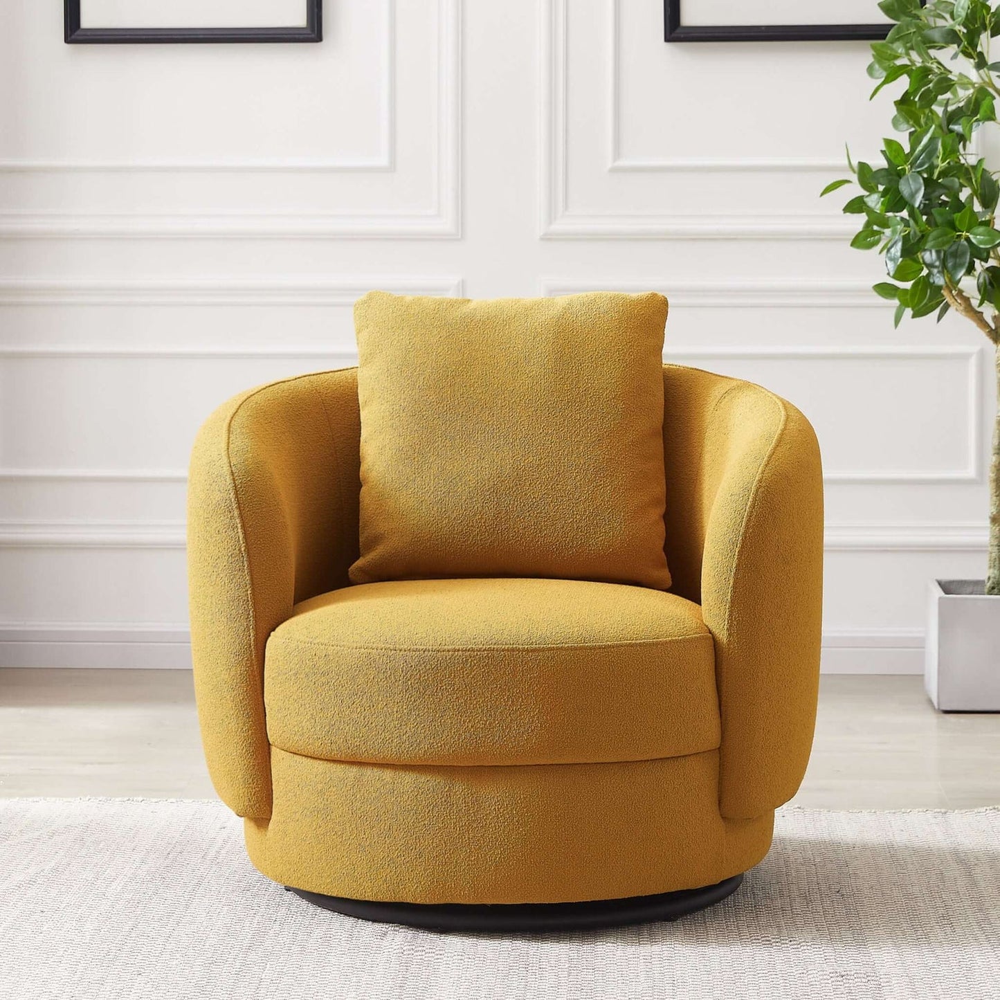 Dylan Dark Yellow Boucle Lounge Chair