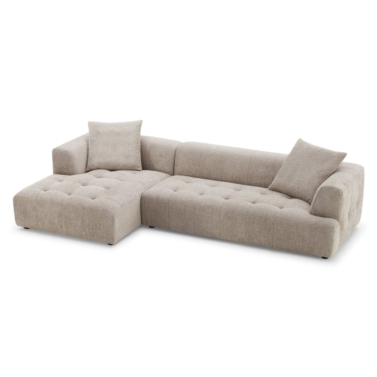 Kaynes 120" Mocha Boucle L-Shaped Sectional