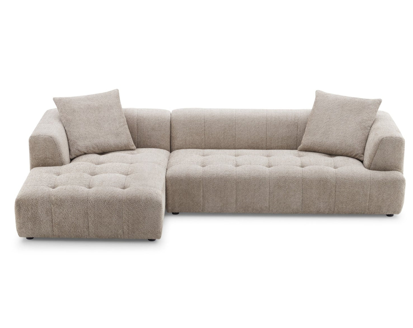 Kaynes 120" Mocha Boucle L-Shaped Sectional