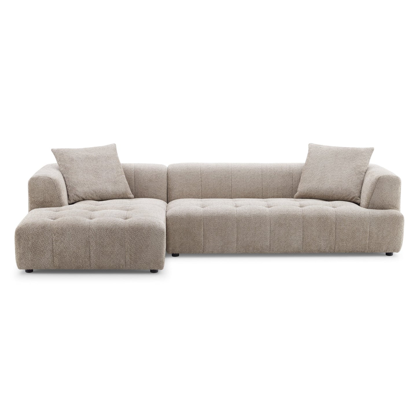 Kaynes 120" Mocha Boucle L-Shaped Sectional