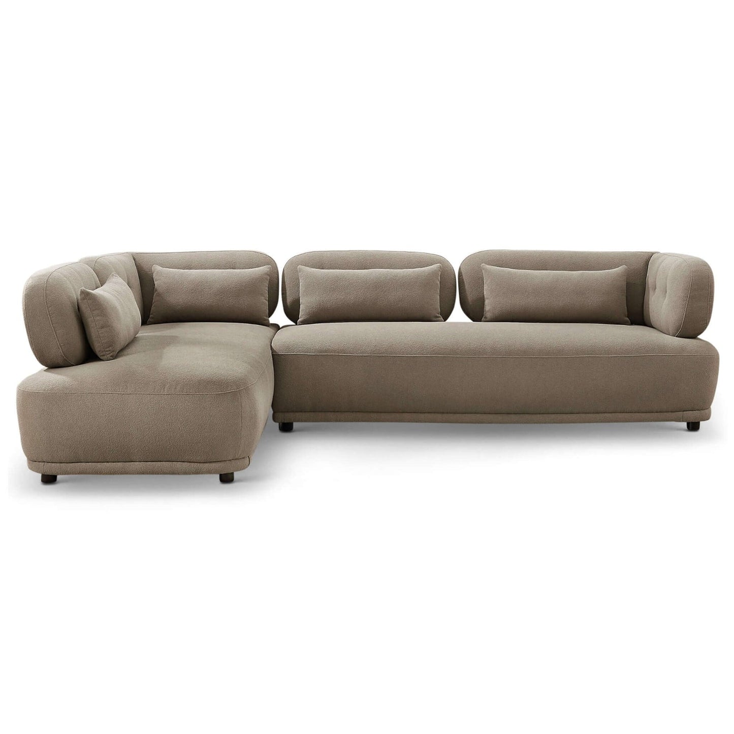 Richard Brown Boucle Mid-Century Modern 2-Piece Sectional Left