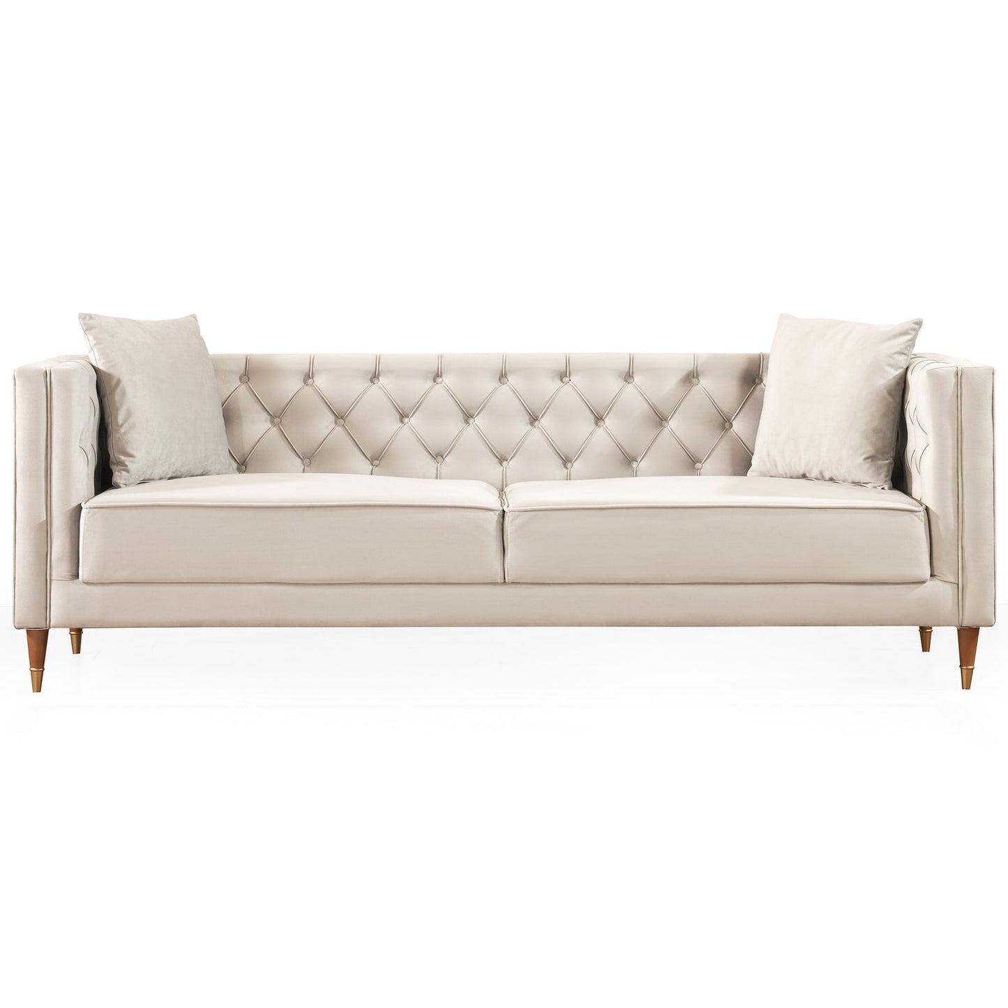 Autumn  Modern Cream Velvet Sofa