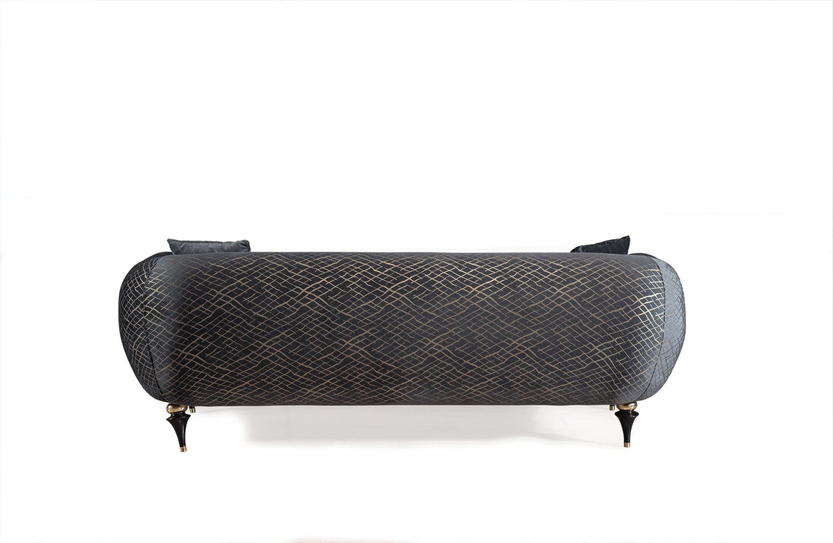 Avalon Sofa & Loveseat - Velvet Upholstery - Silver