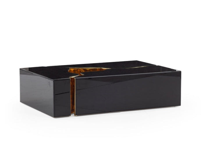 Dream Glass Black/Gold 3-Piece Coffee Table