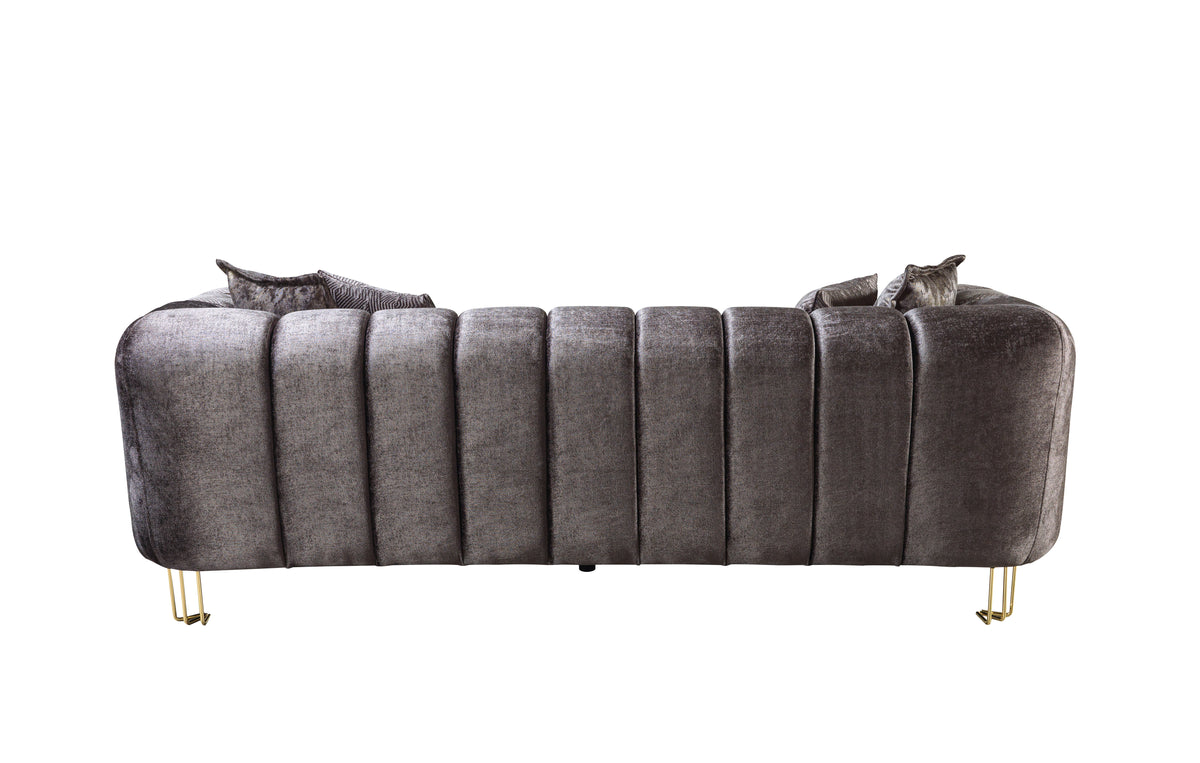 Santana Smoke Velvet Sofa & Loveseat