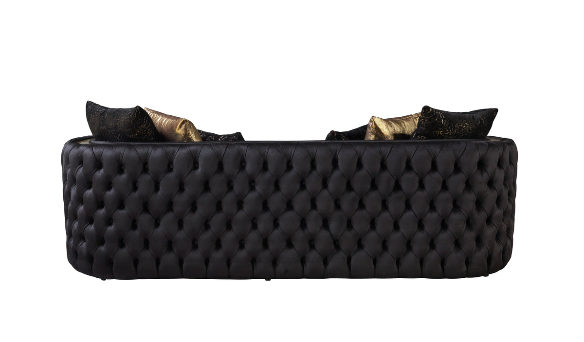 Fanci Black Velvet Sofa & Loveseat