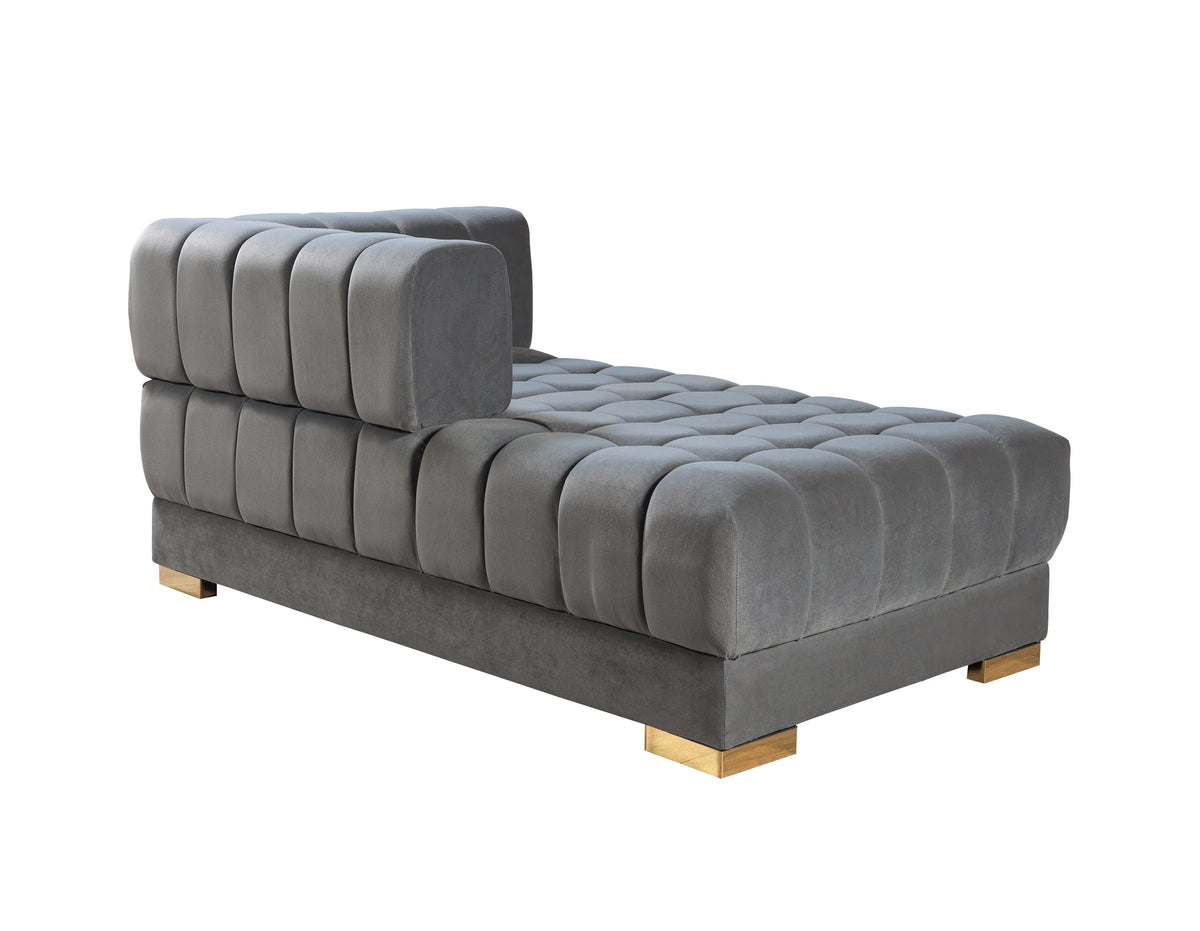 Ariana Velvet Gray Double Chaise 138" Sectional