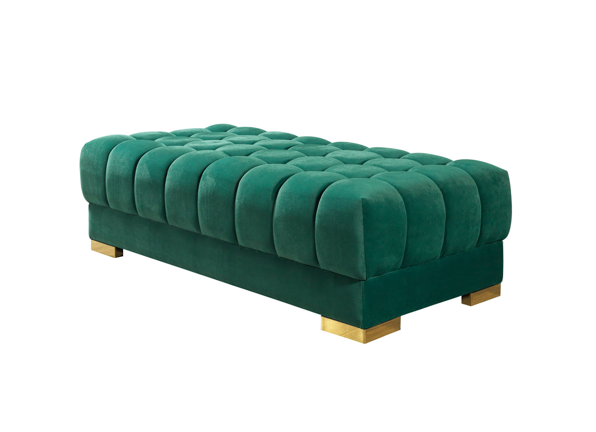 Ariana Green Velvet Rectangle Ottoman