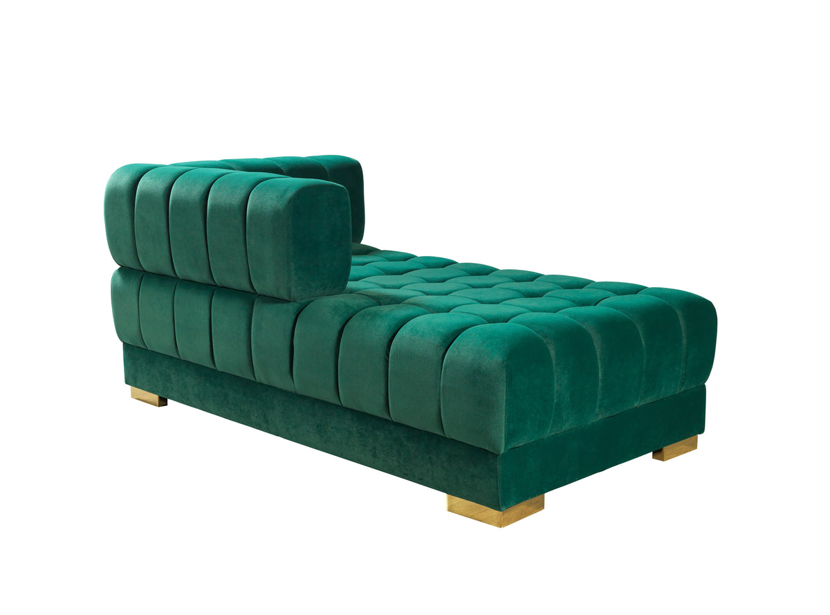 Ariana Velvet Green Double Chaise 138" Sectional