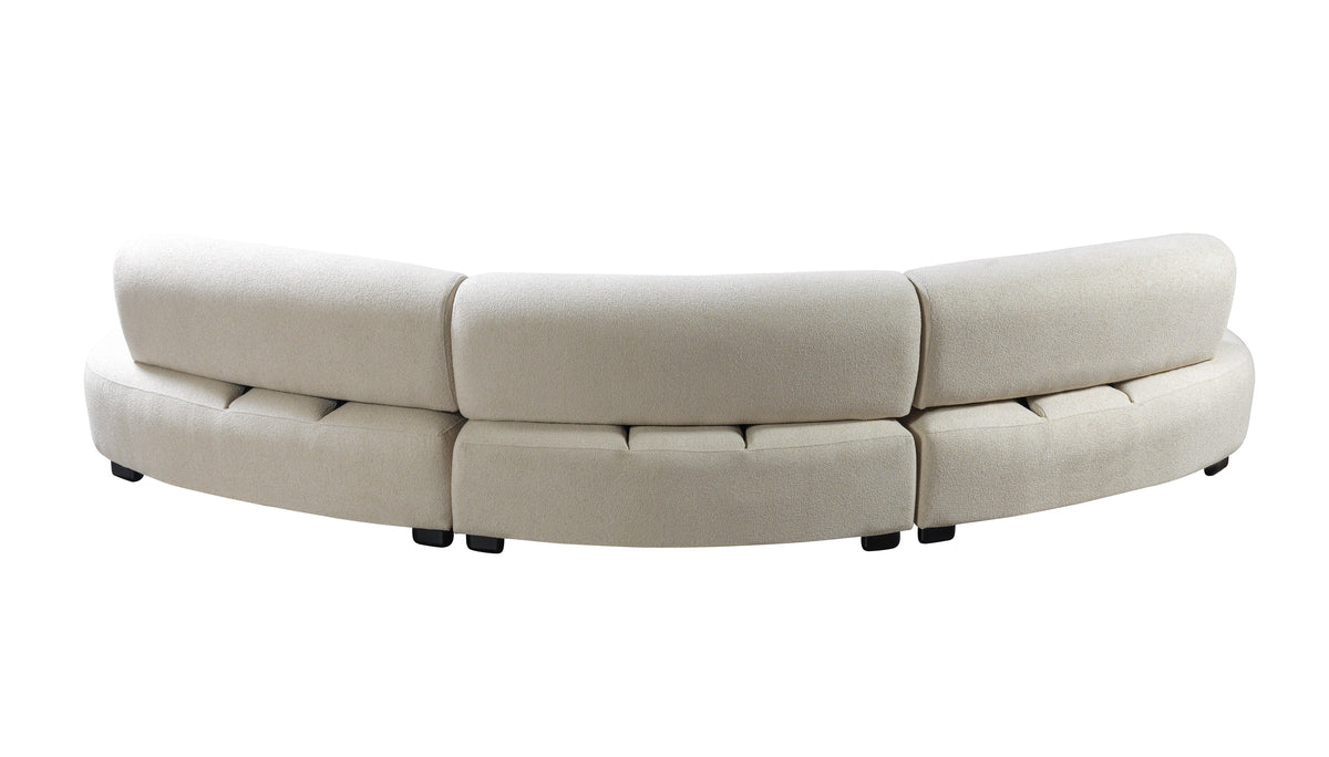 Olivia Ivory Boucle 3-Piece Curved Sectional