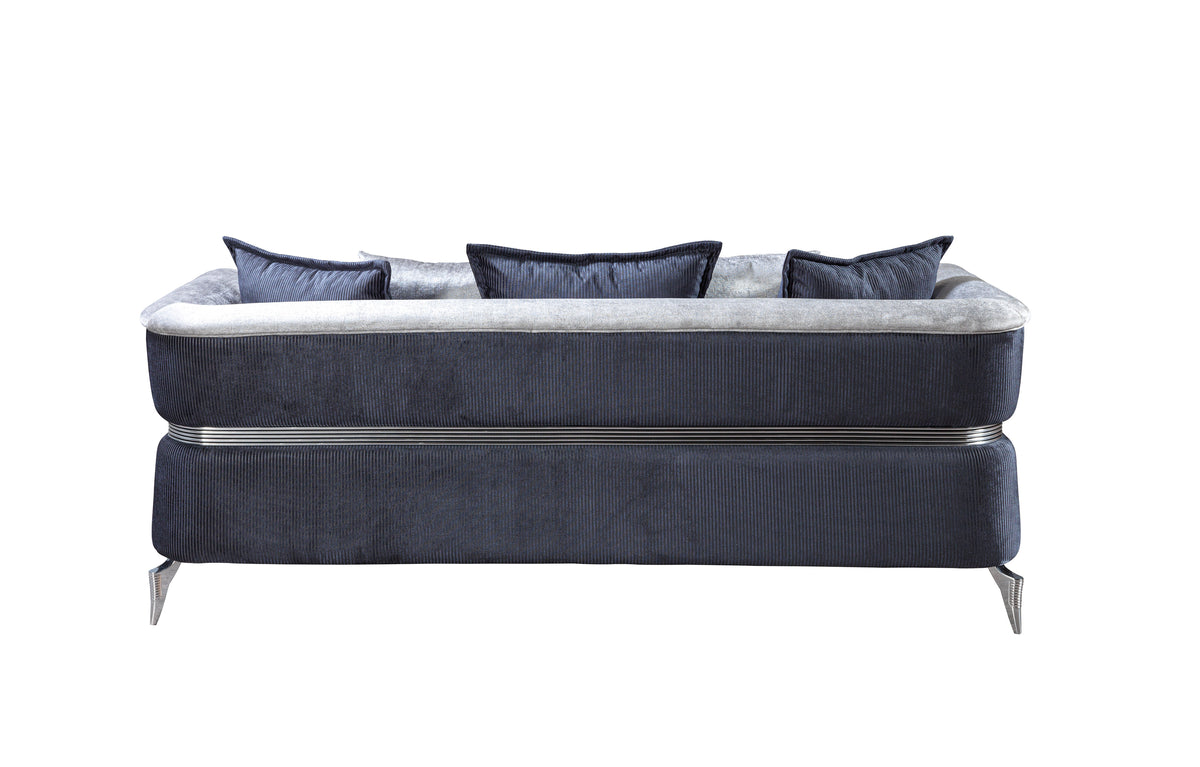 Leina Silver-Gray Velvet Sofa & Loveseat