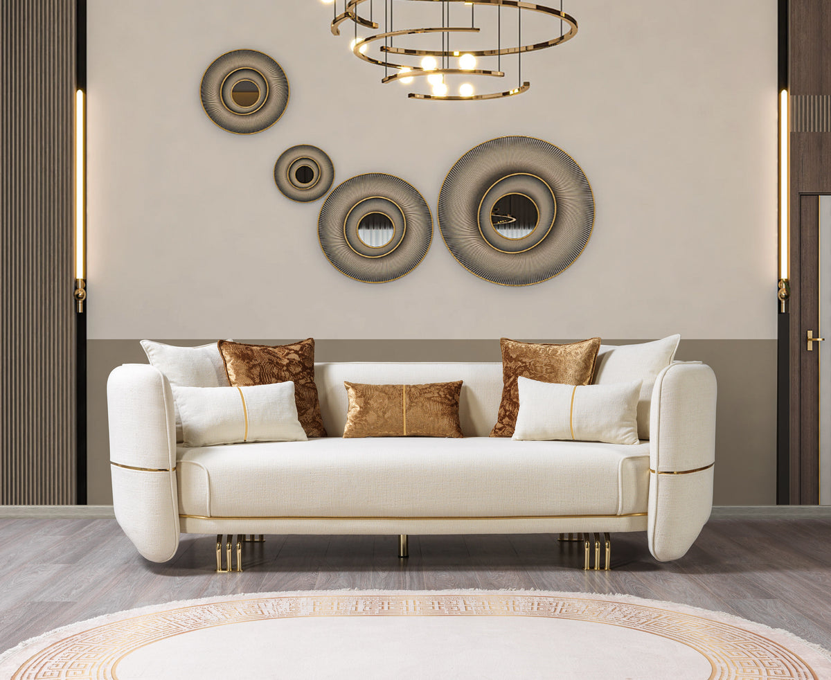 Helena Ivory Velvet Sofa & Loveseat