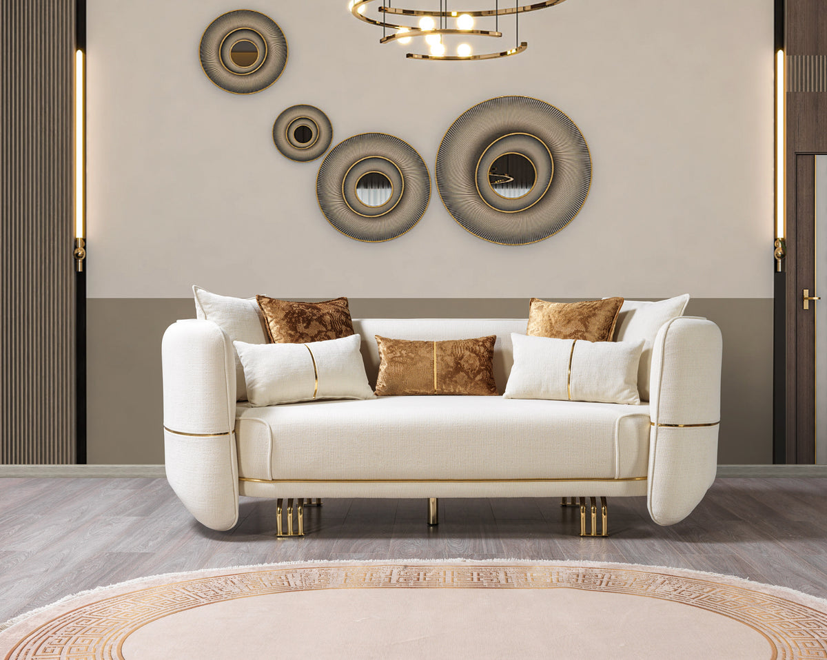 Helena Ivory Velvet Sofa & Loveseat