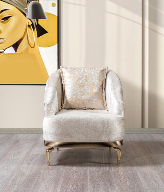 Santana Ivory Velvet Chair