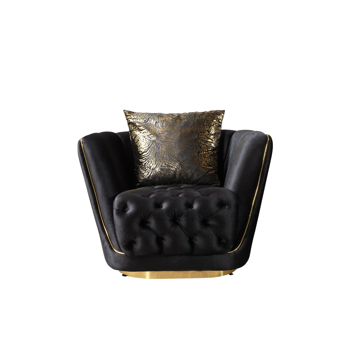 Daphne Black Velvet Chair