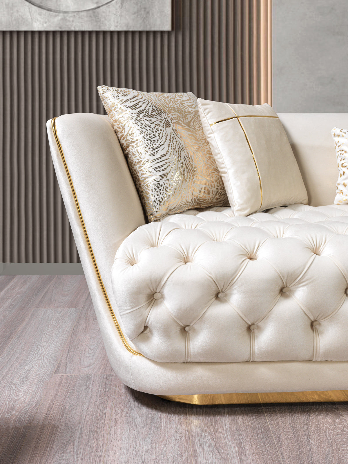 Daphne Ivory Velvet Sofa & Loveseat