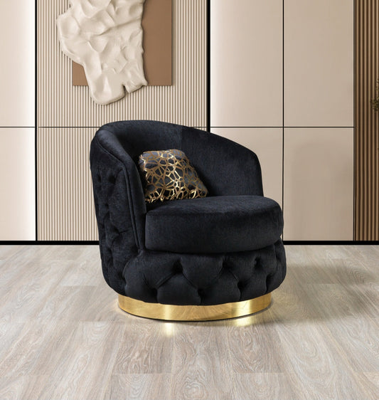 Lupino Black Velvet Chair