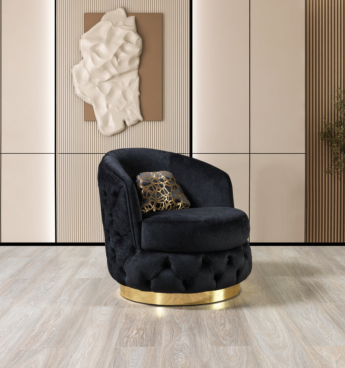 Lupino Black Velvet Sofa & Loveseat