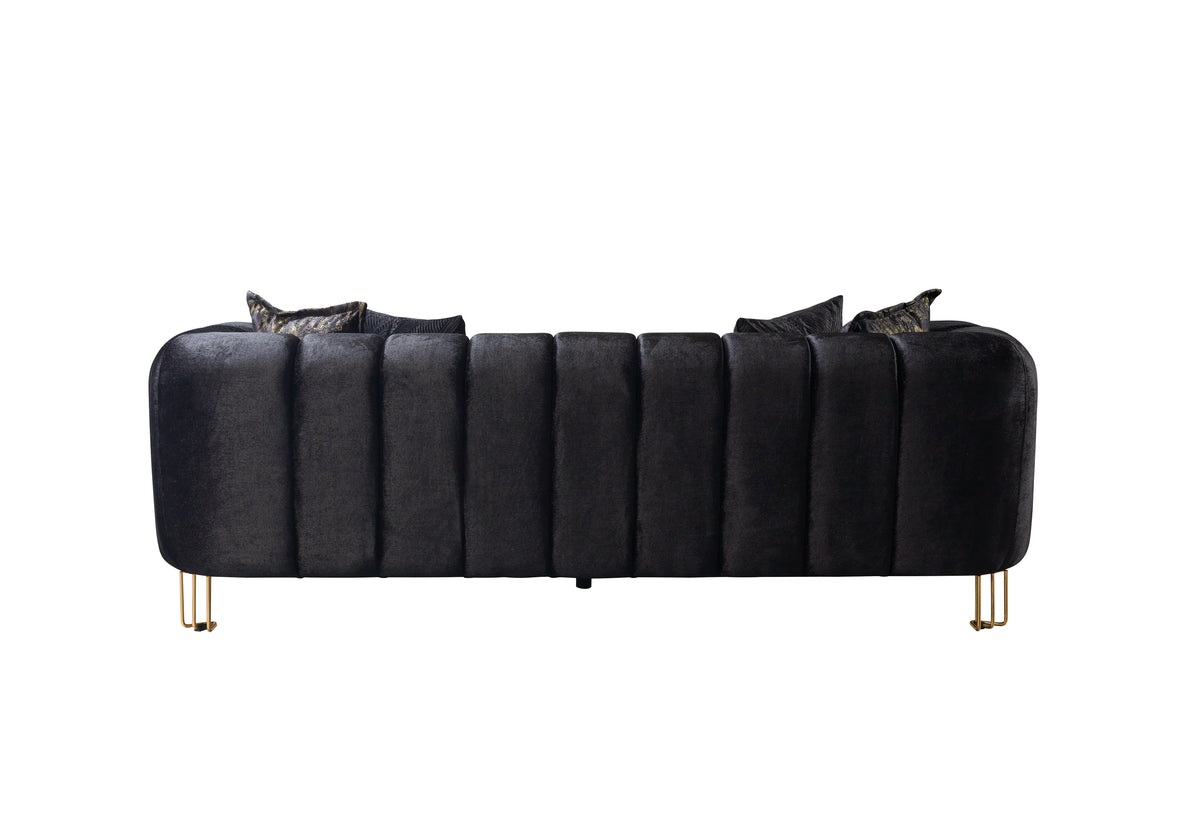 Santana Black Velvet Sofa & Loveseat