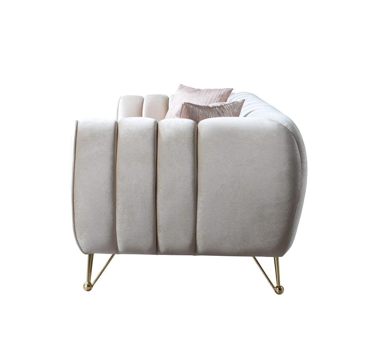 Merida Ivory Velvet Sofa & Loveseat