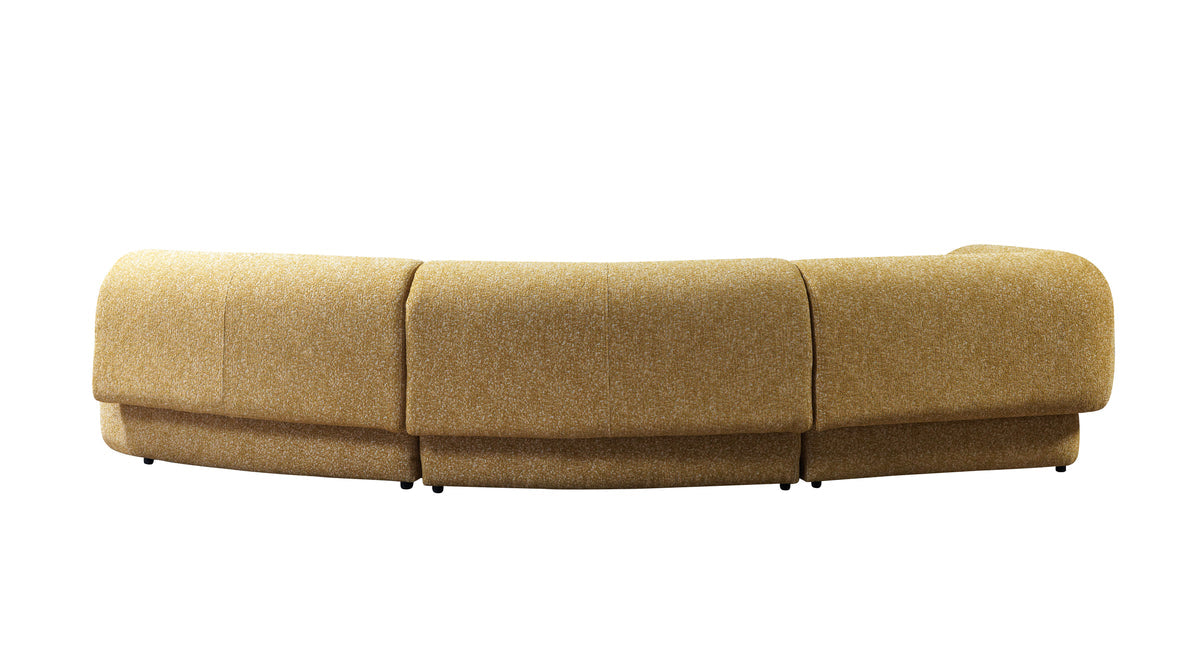 Lena Mustard Boucle 3-Piece Curved 145" Sectional