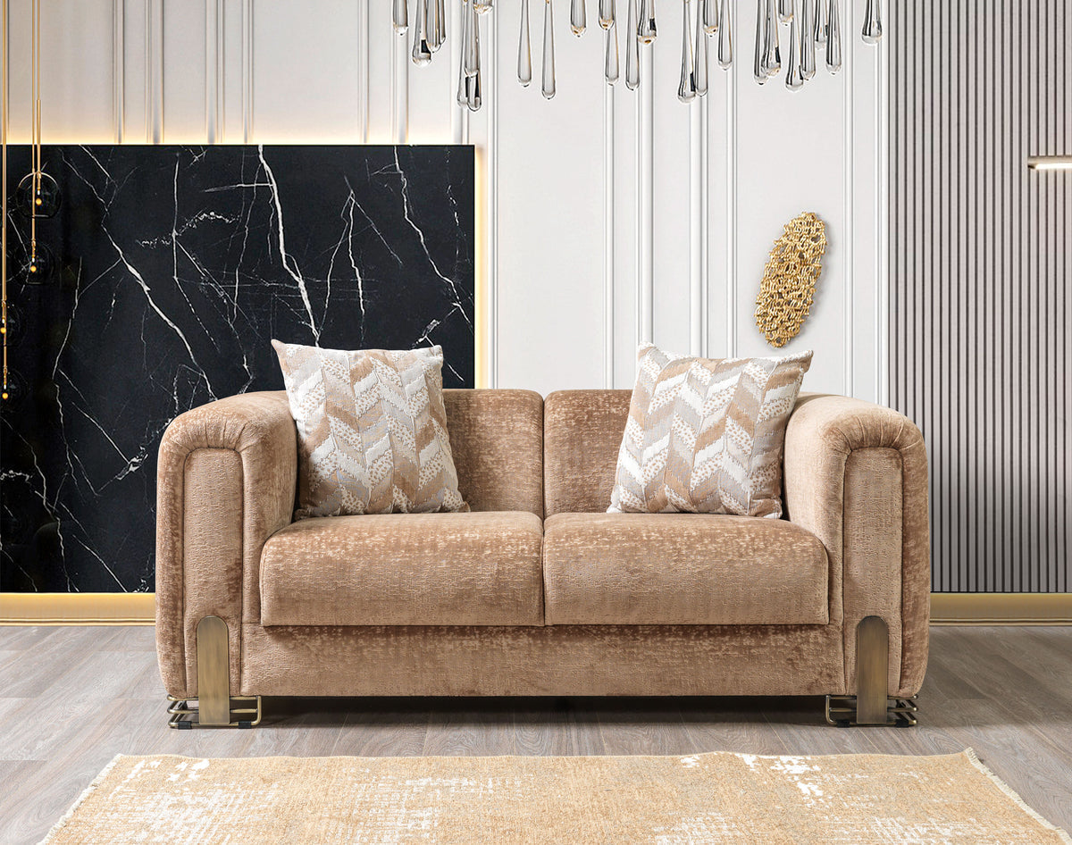 Brenda Coffee Boucle Sofa 93" & Loveseat 71"