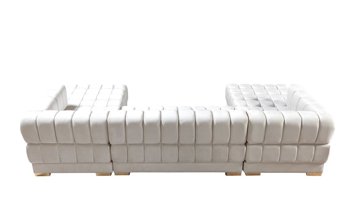 Ariana Velvet Ivory Double Chaise 138" Sectional