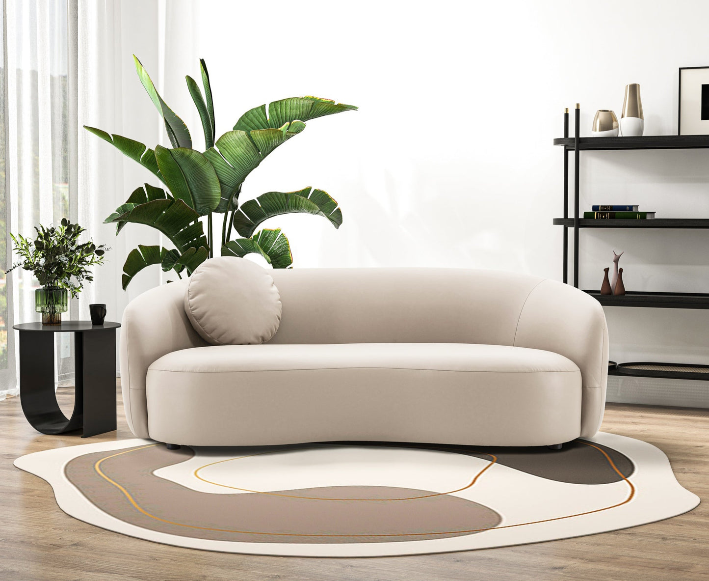 Porter Beige PU Leather Sofa