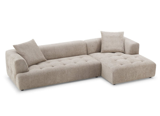 Kaynes 120" Mocha Boucle L-Shaped Sectional