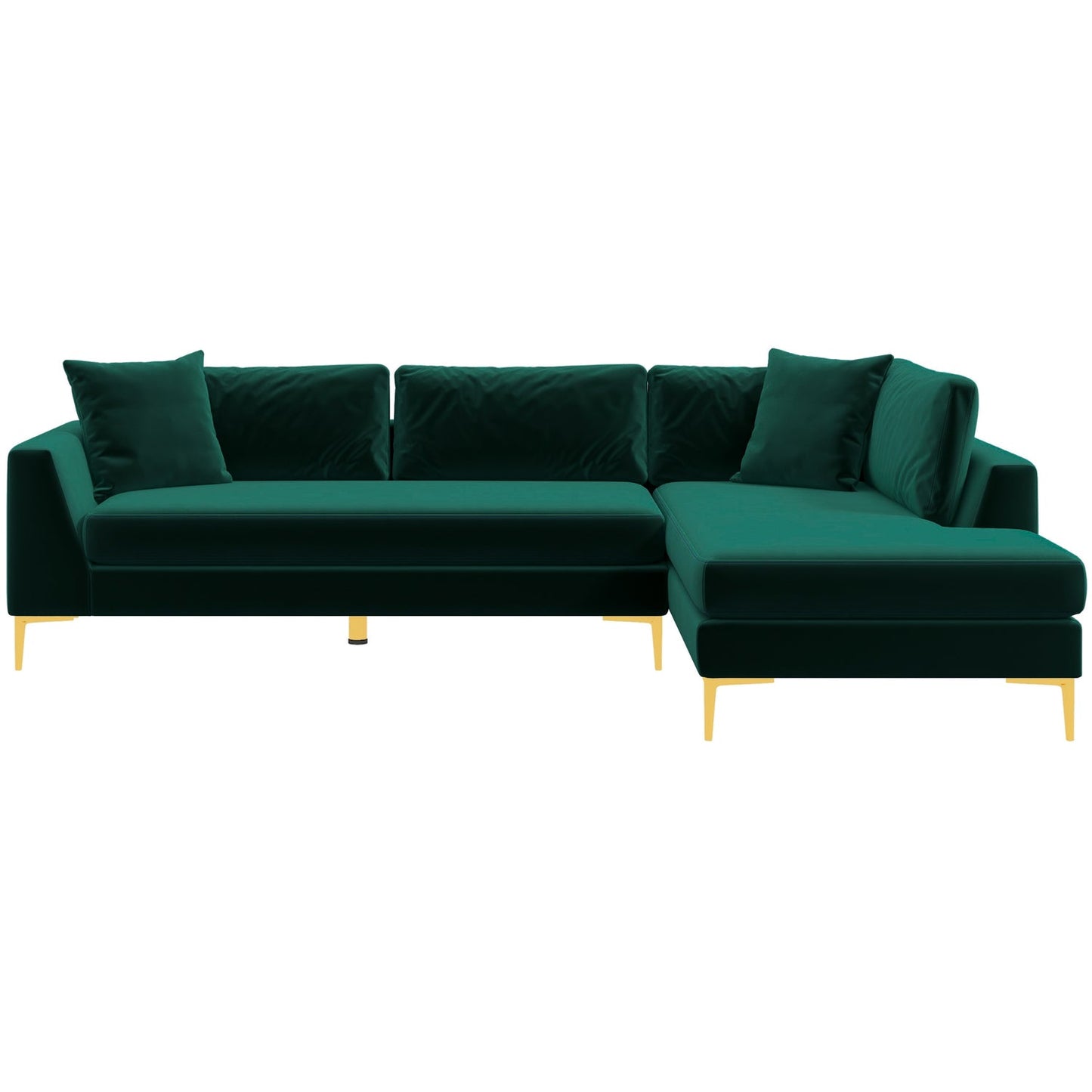 Mano 112" Green L-Shaped RAF/LAF Velvet Sectional