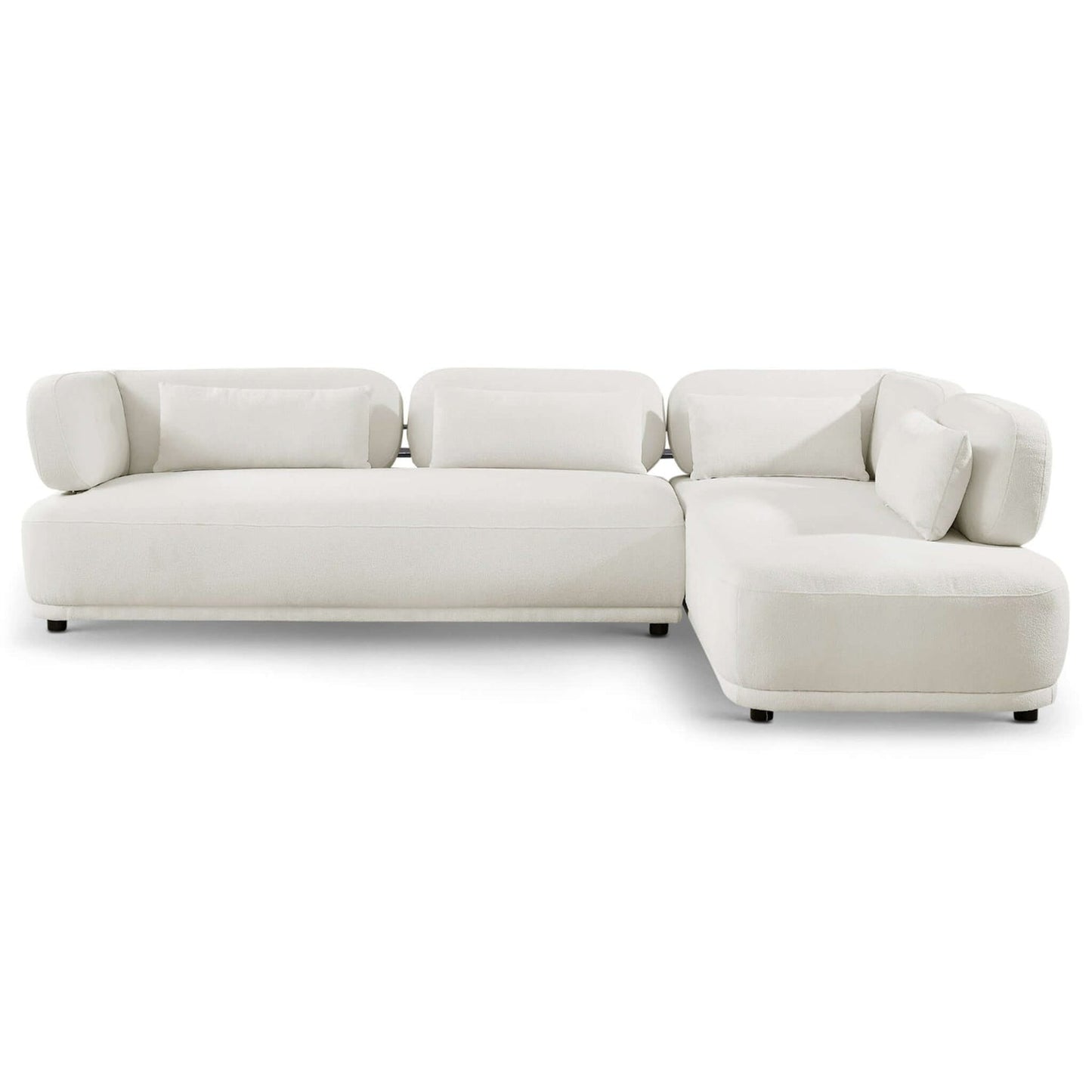 Richard Beige Boucle Mid-Century Modern 2pc Sectional Right