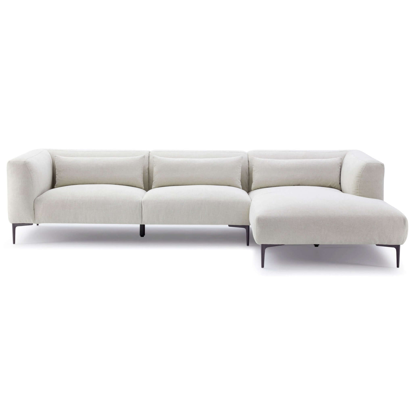 Laley Right-Facing L-Shaped Fabric Sectional in Cream