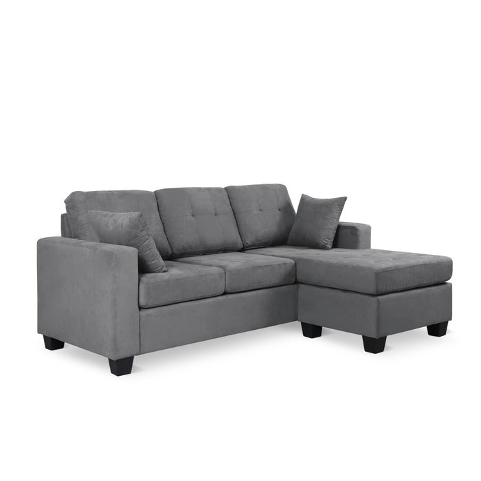 Lucky Light Gray Reversible Sectional  SH3218