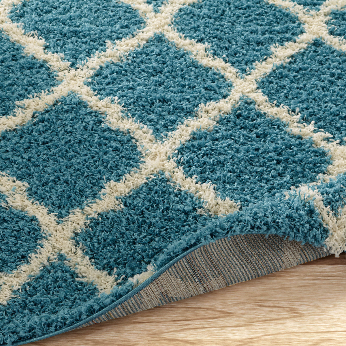 Cozy  Turquoise Shag Area Rug SGH2276  8X10