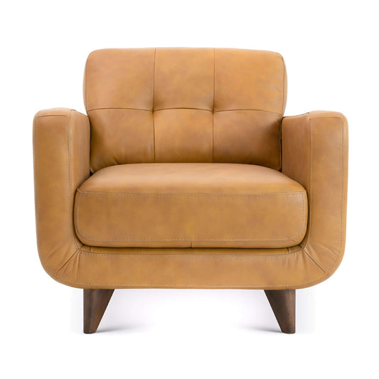 Caser Mid-Century Modern Leather Accent ArmChair